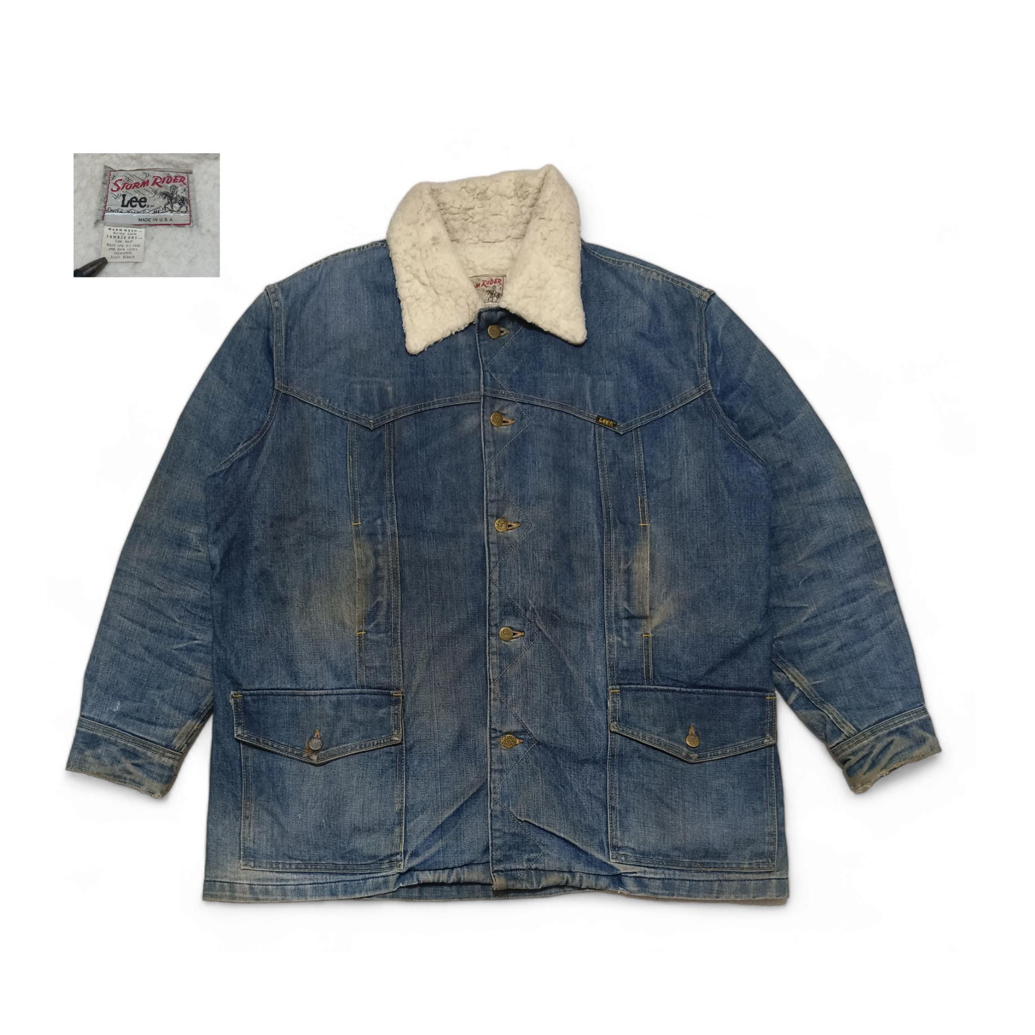 Vintage - 70s Lee Storm Rider Denim Chore Coat - Fur Lined - Etsy