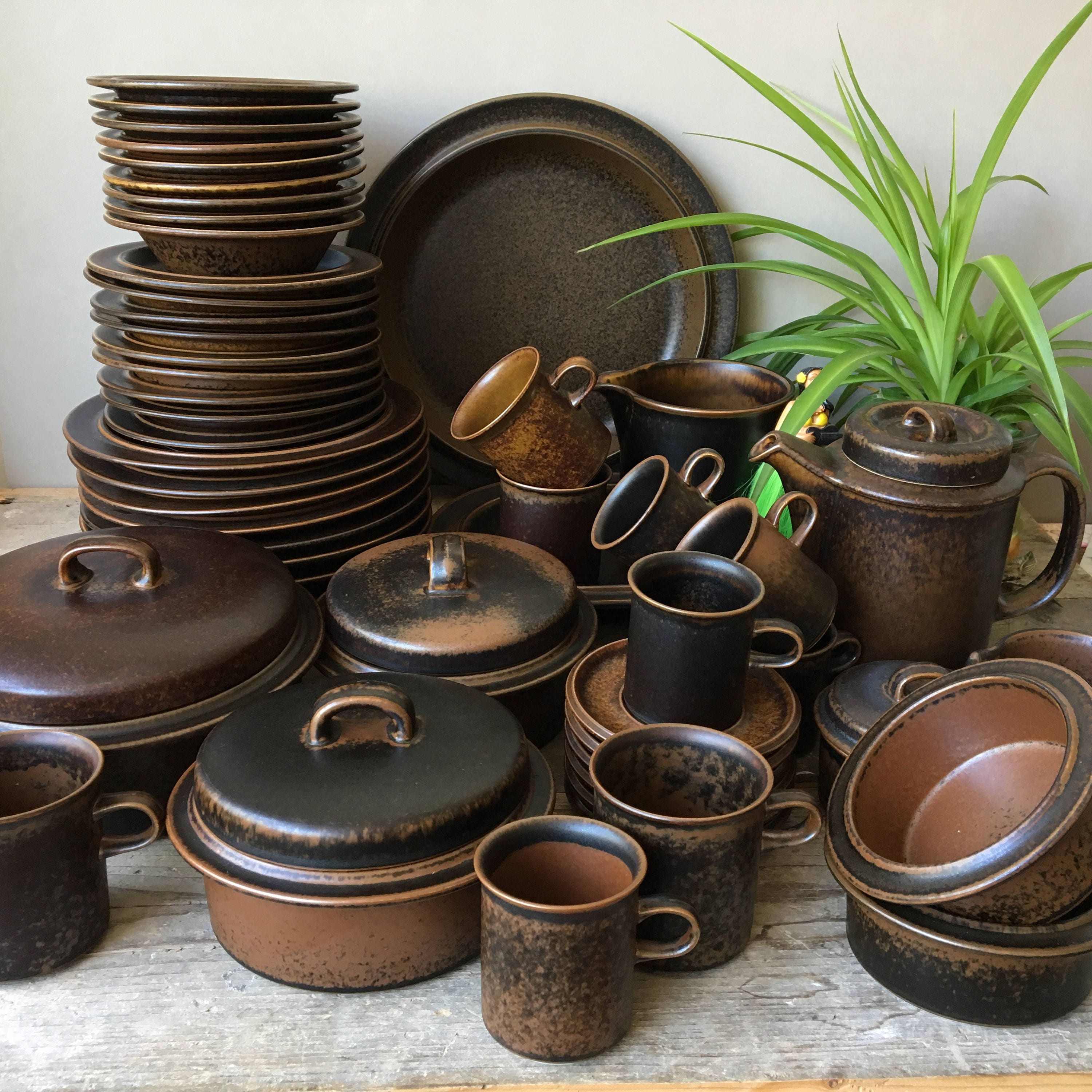 Arabia Ruska Coffee Set, Mid-century Scandinavian Tableware for