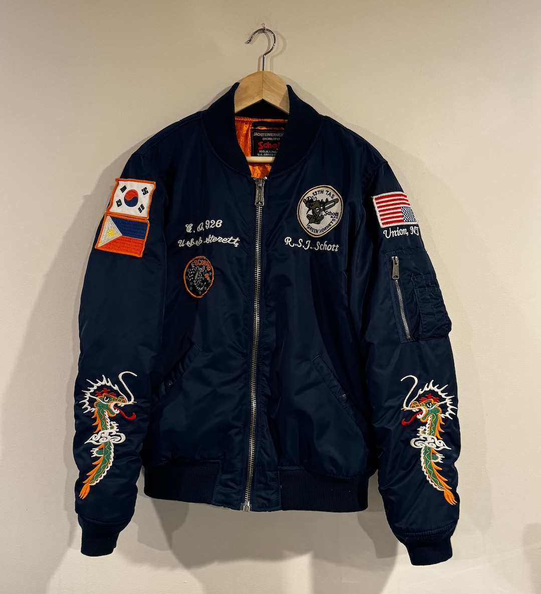 Schott NYC West Pacific Bomber Jacket Medium M South Korea USA