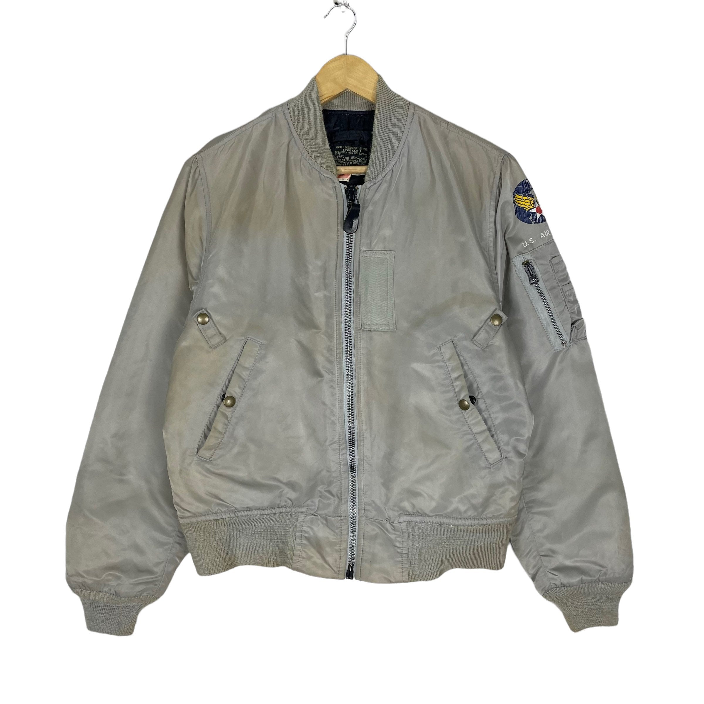 Vintage I Spiewak MA-1 Bomber Jacket - US Air Force Grey, Medium