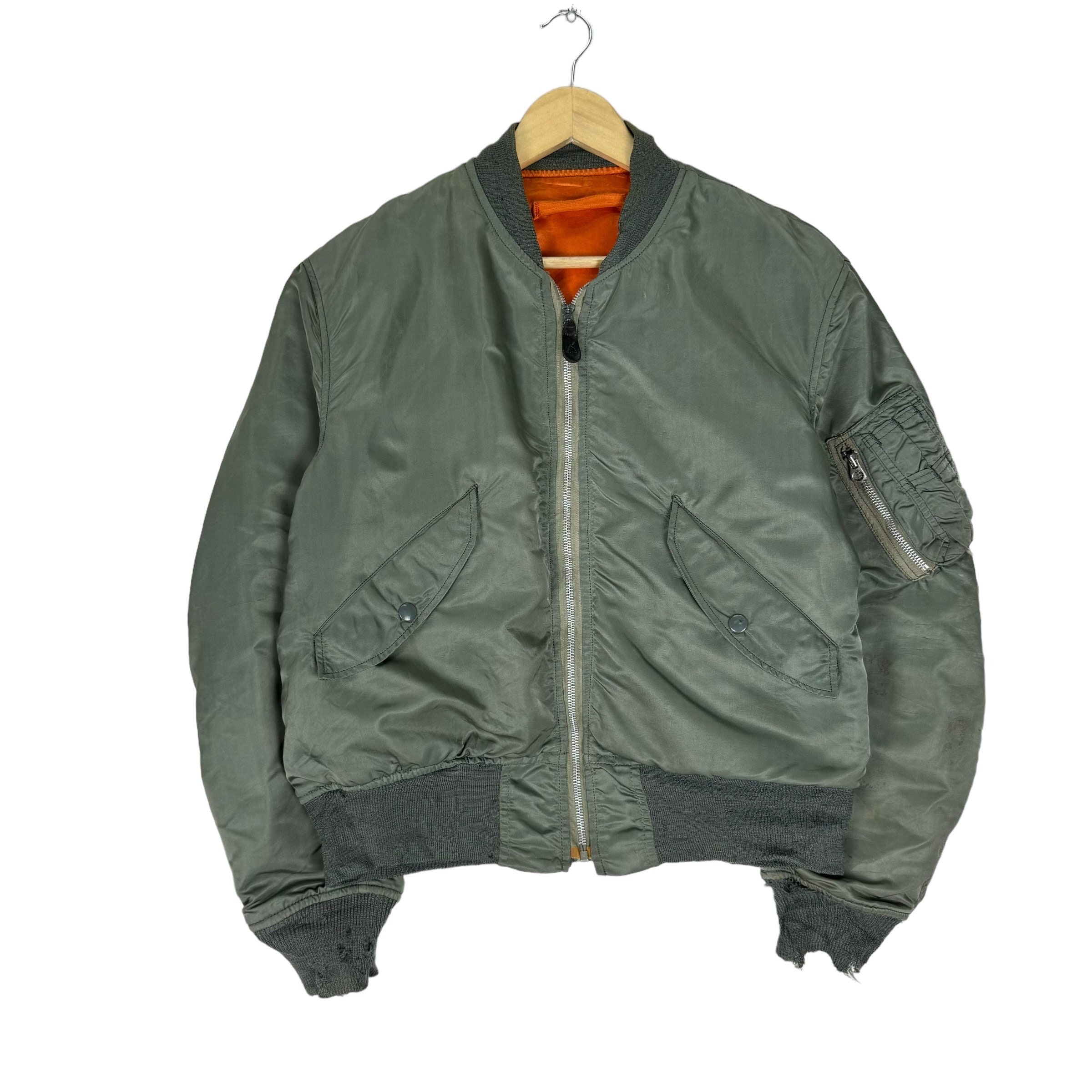 Vintage 70s ALPHA INDUSTRIES Reversible Flight MA-1 Bomber Jacket