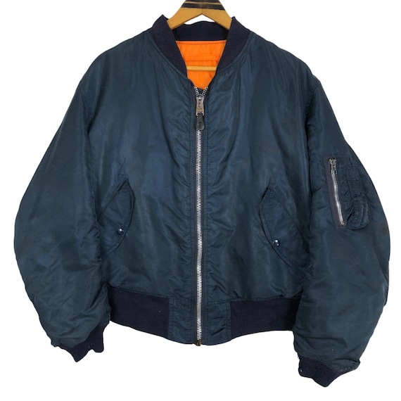 Vintage 90s Alpha Industries MA-1 Bomber Jacket - USA Made, Size L
