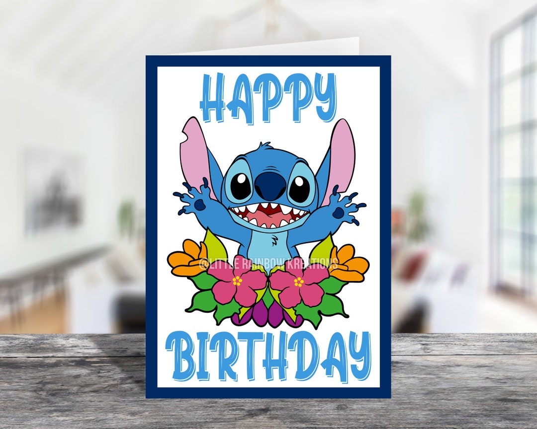Stitch | Happy Birthday Card - Etsy