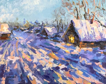 ルーヴシエンヌの雪 - アルフレッド・シスレーの手描き油絵複製、冬の