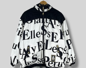 ヴィンテージ 1990 年代 ELLESSE ブルドッグ スキー ジャケット L