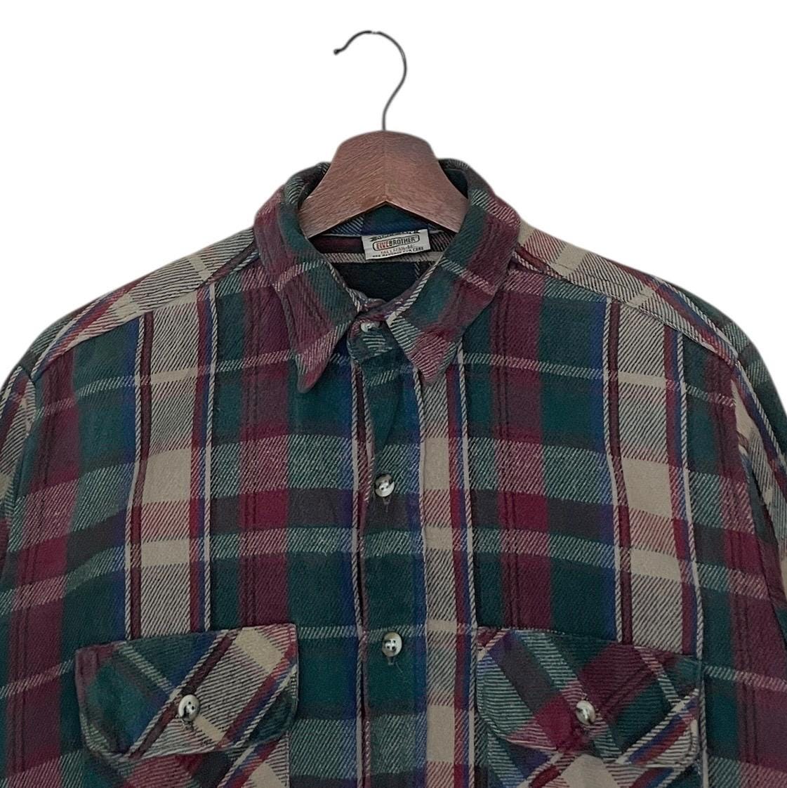 Rare Design Vintage Brand Five Brother Checkered Shirt 1980s - Etsy