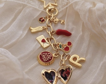 Authentic Chanel Key Chain, Rouge Coco Gloss, Miniature Mirror