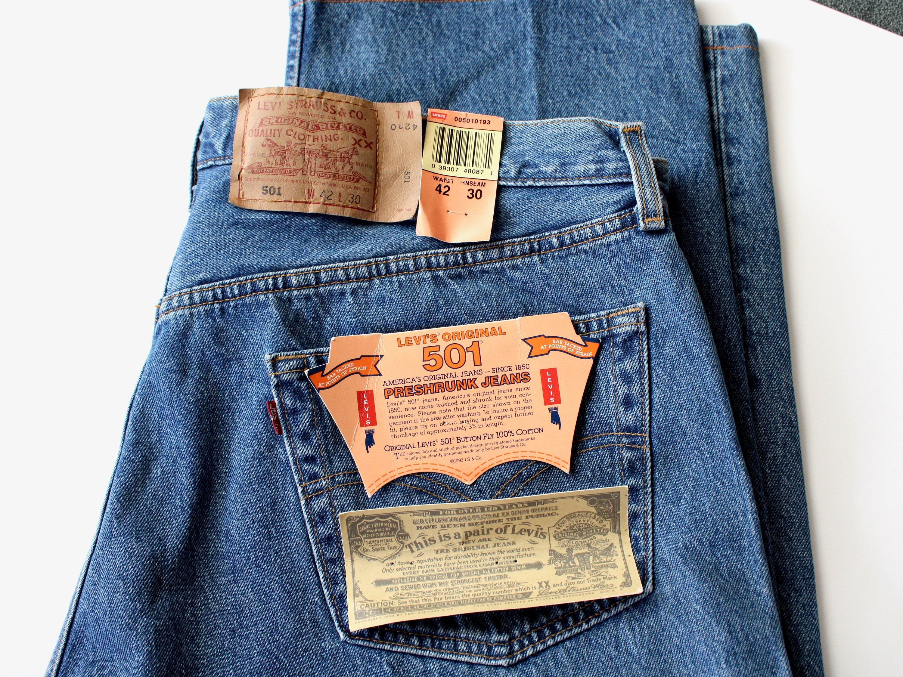 Deadstock 1993 Vintage 501 Levis Made in the USA - Button 514 - Etsy