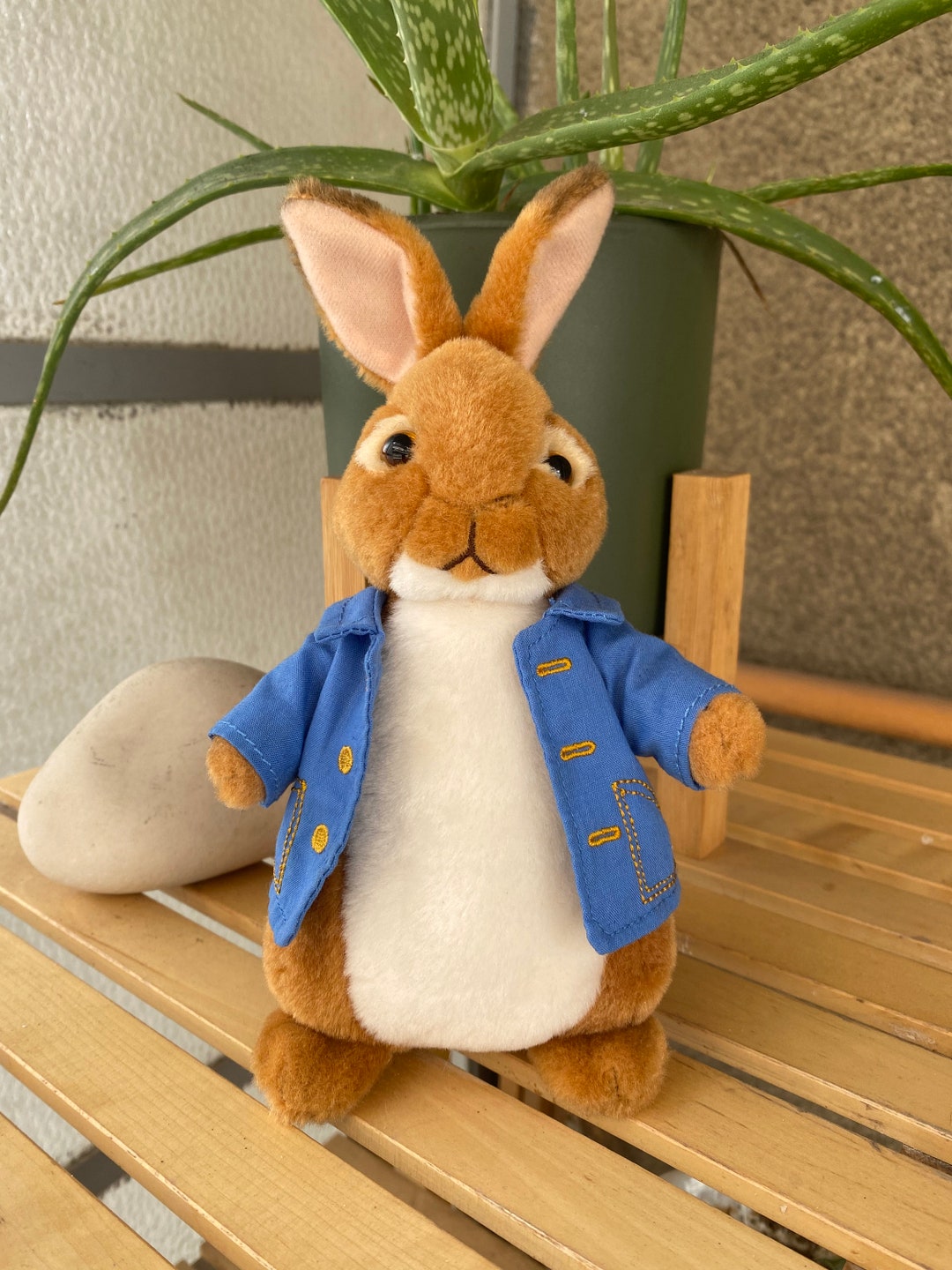 Retired TY Peter Rabbit Plush, Collectible Bunny in Blue Jacket