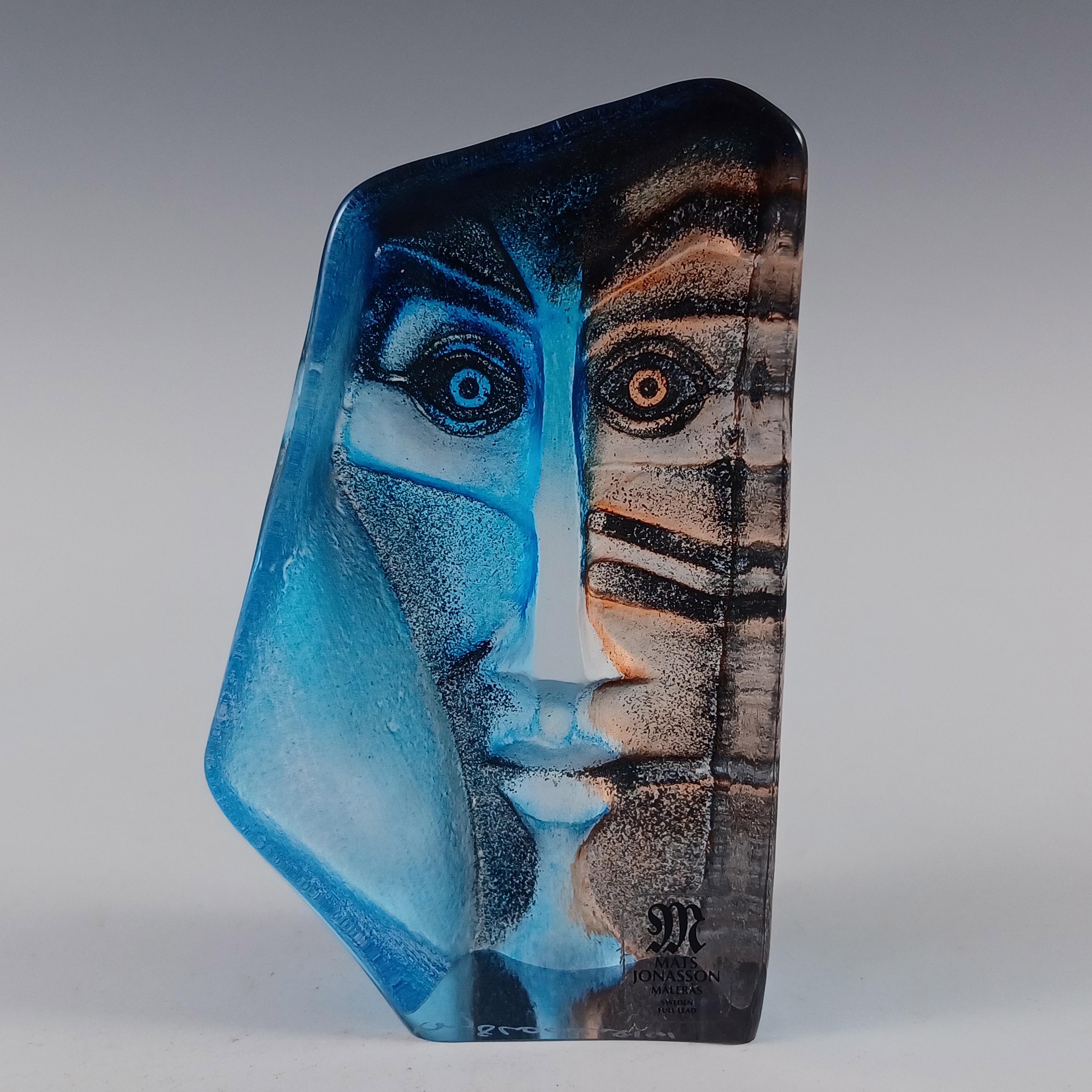 SIGNED Mats Jonasson #8161 Glass 'zador' Masqot Face Sculpture - Etsy