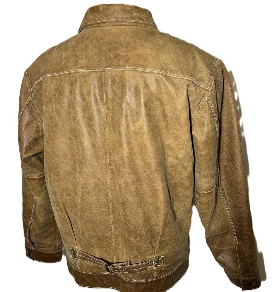 Vintage Gap 1969 Brown Leather Jacket Men's sz XL | eBay