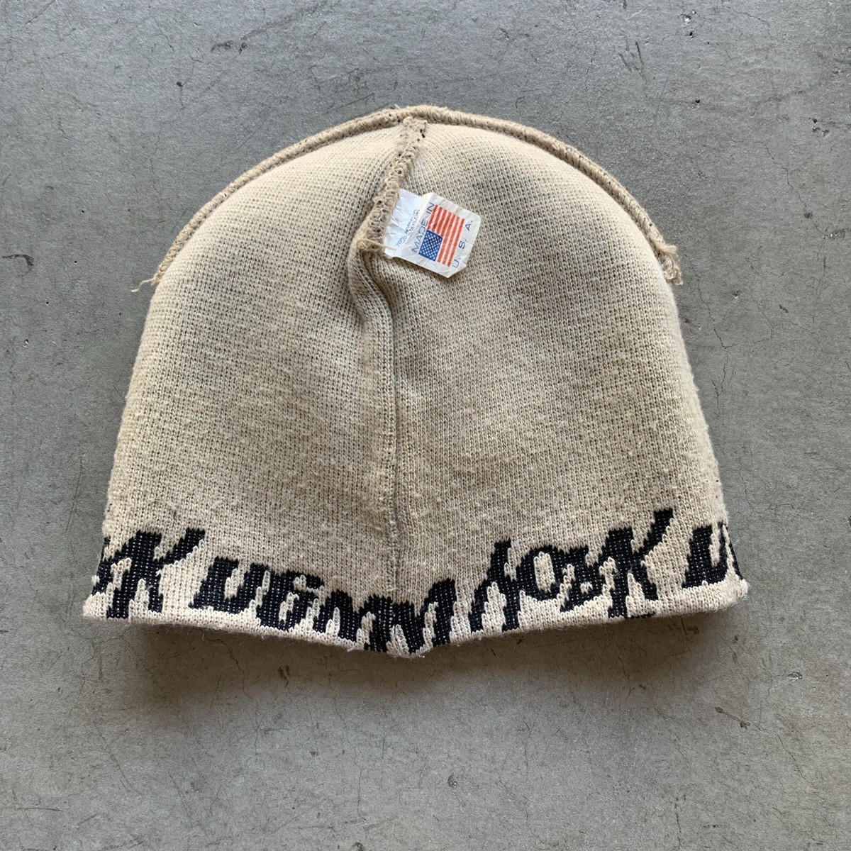 Vintage 2000s 2001 Supreme Fat Tip Graffiti Script Beanie Made in