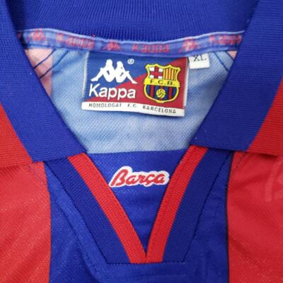 Vintage Figo Barcelona Kappa Soccer Jersey Shirt Kit 95/97 Size XL