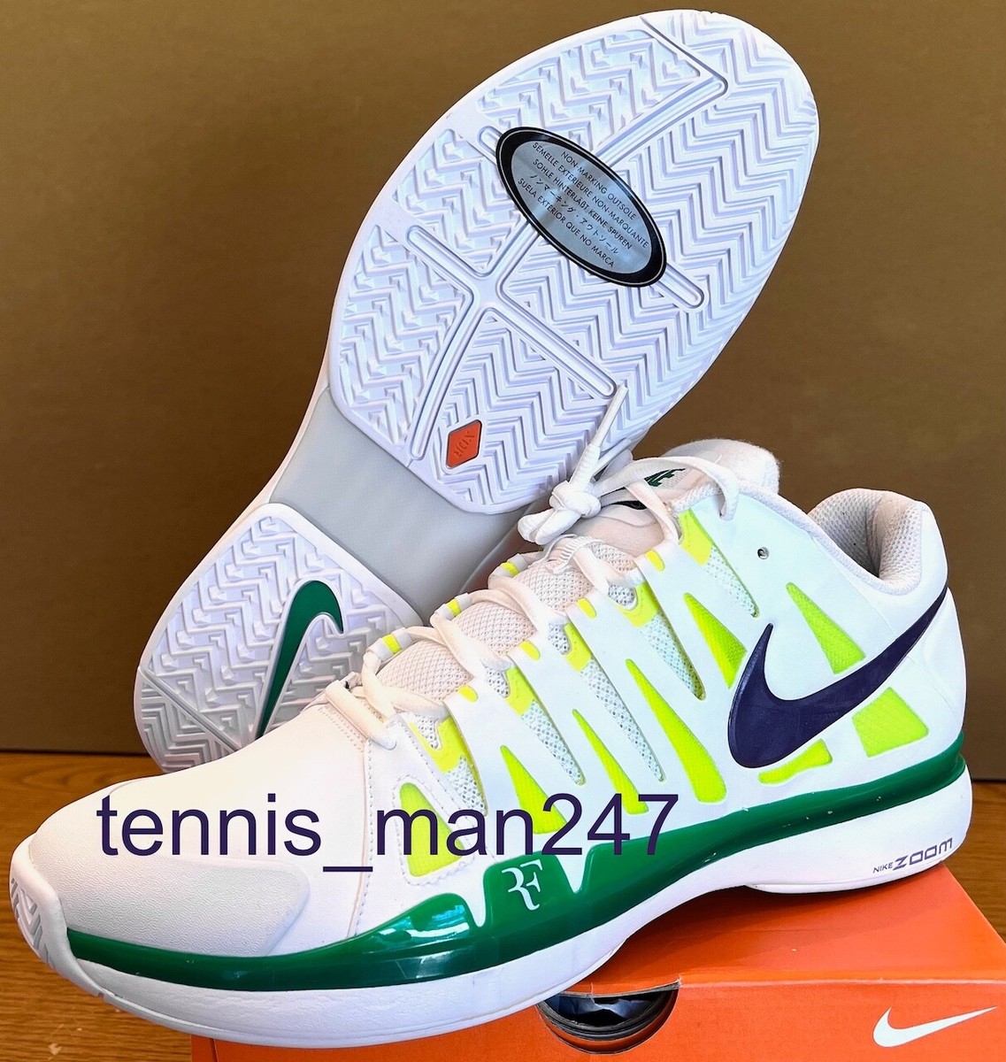 Nike Roger Federer RF 2012 Wimbledon Zoom Vapor 9 Tour SL Nadal