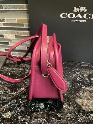 Coach Zip Pouch Crossbody Hibiscus Pink Limited Edition 89697 The