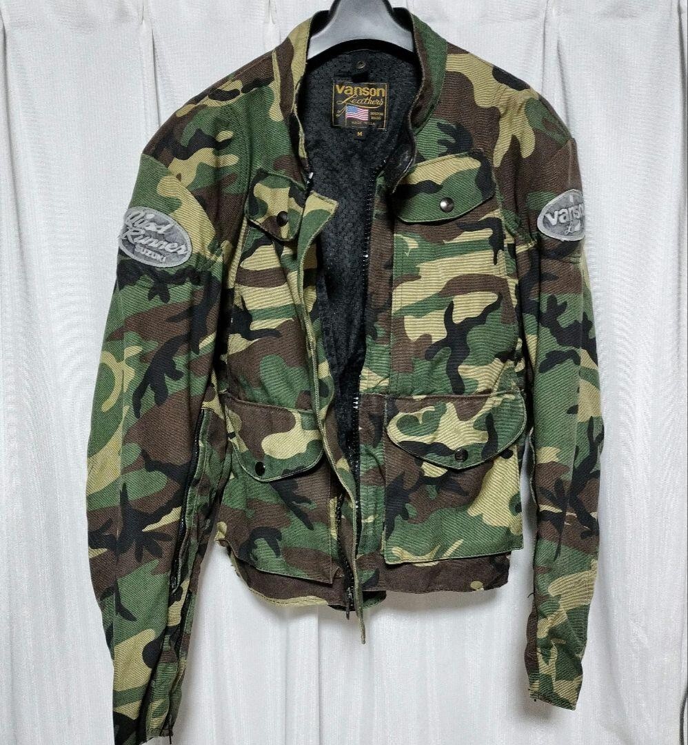 VANSON x SUZUKI Mens Camouflage Single Riders Jacket Size M