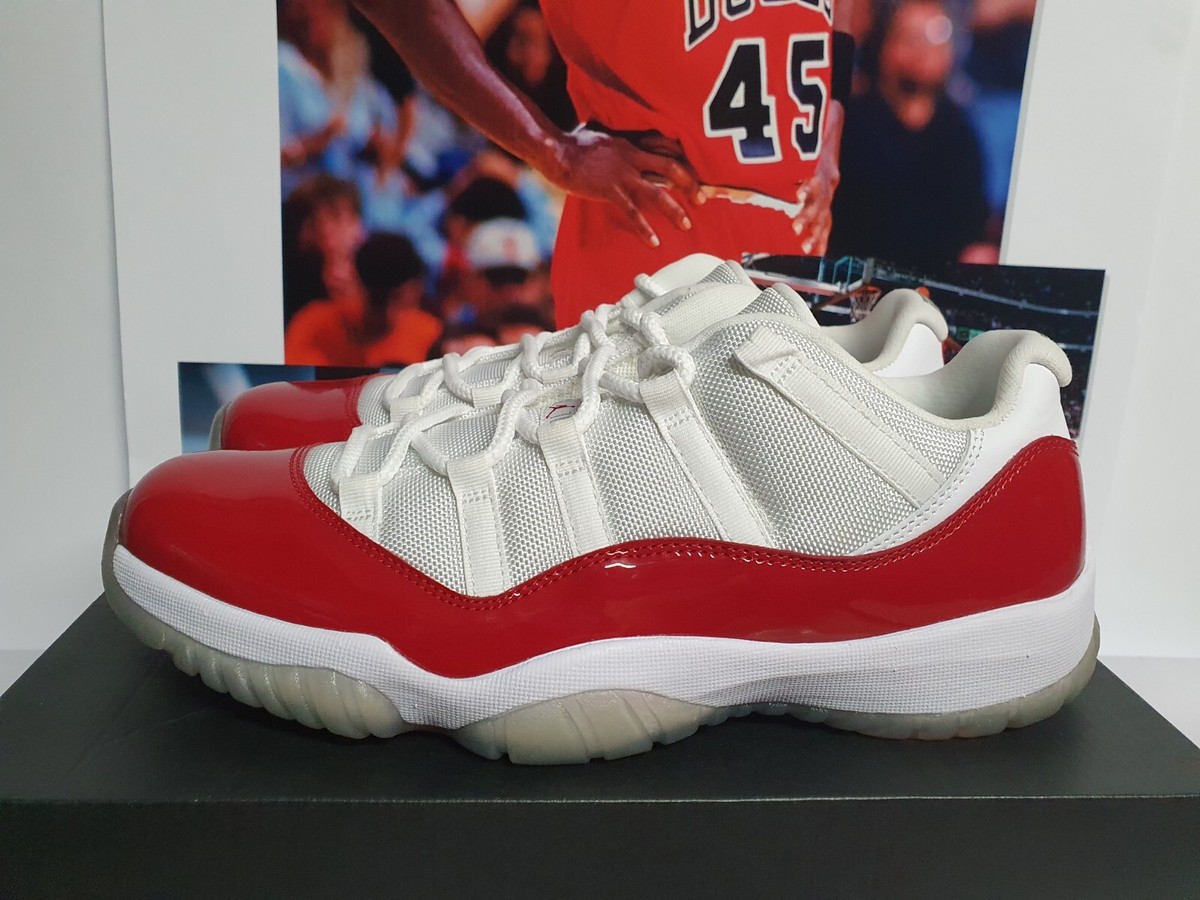 Nike AIR JORDAN 11 RETRO Low CHERRY White Red Men's UK 10 EUR 45