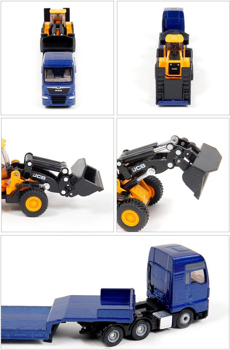 SIKU 1:87 MAN TGX Truck with Low Loader And JCB Wheel Loader