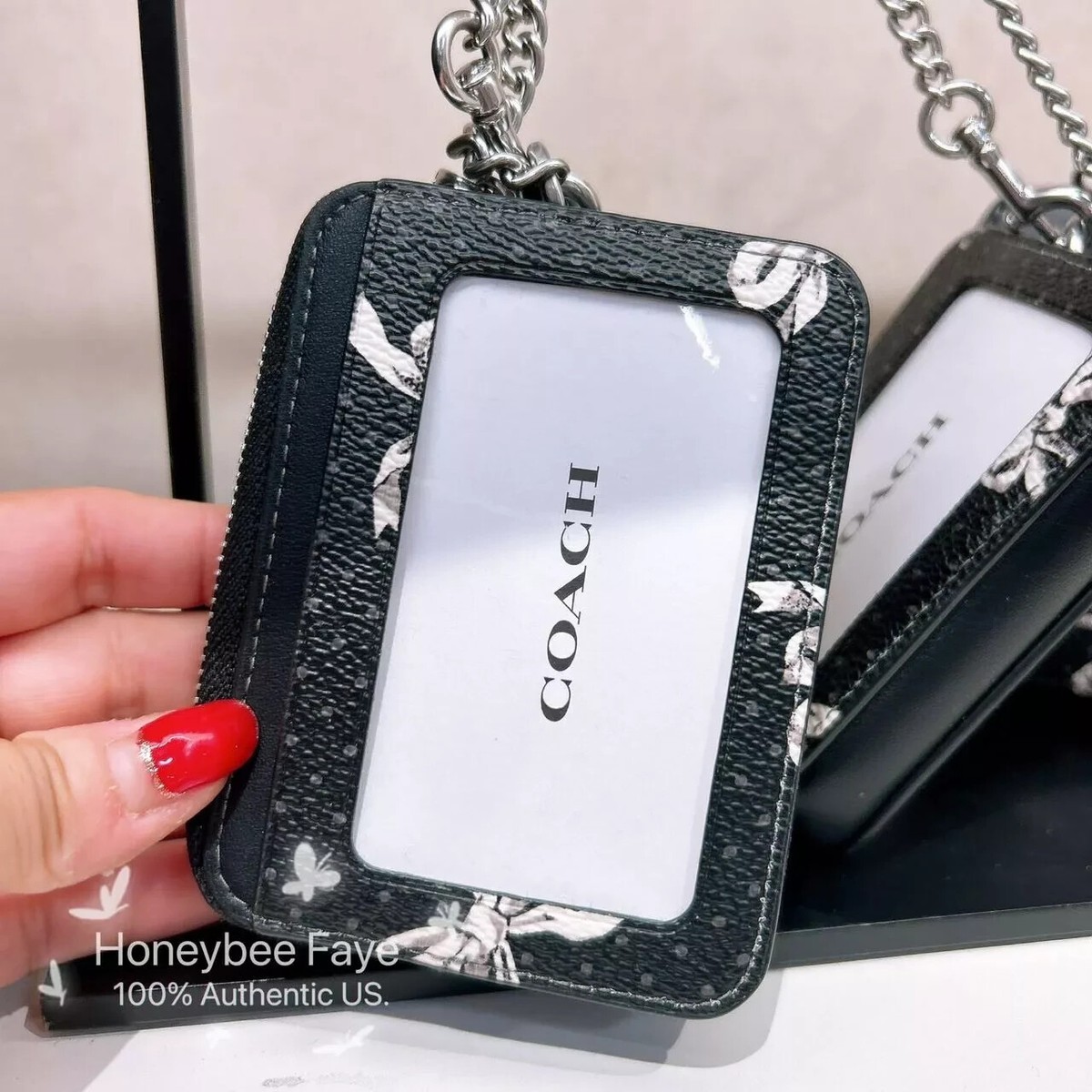 NWT Coach Zip Card Case In Signature/halloween/ creature/ floral