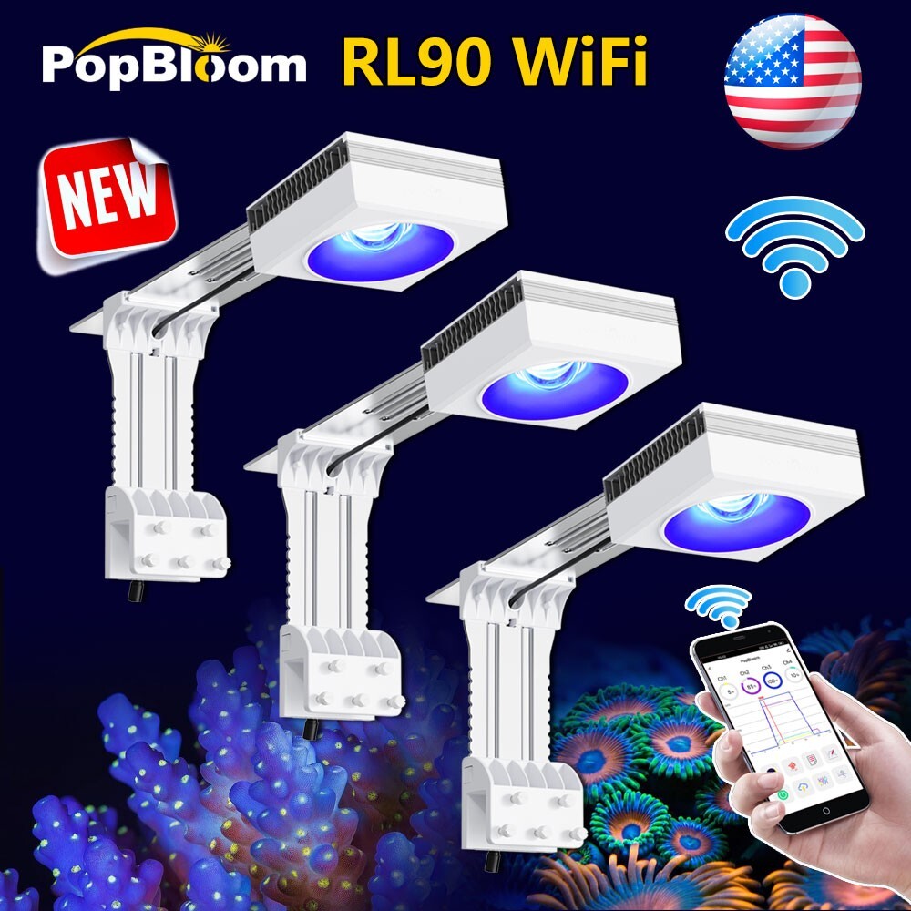 PopBloom RL90 WiFi Reef Led Aquarium Light for Saltwater Coral 36