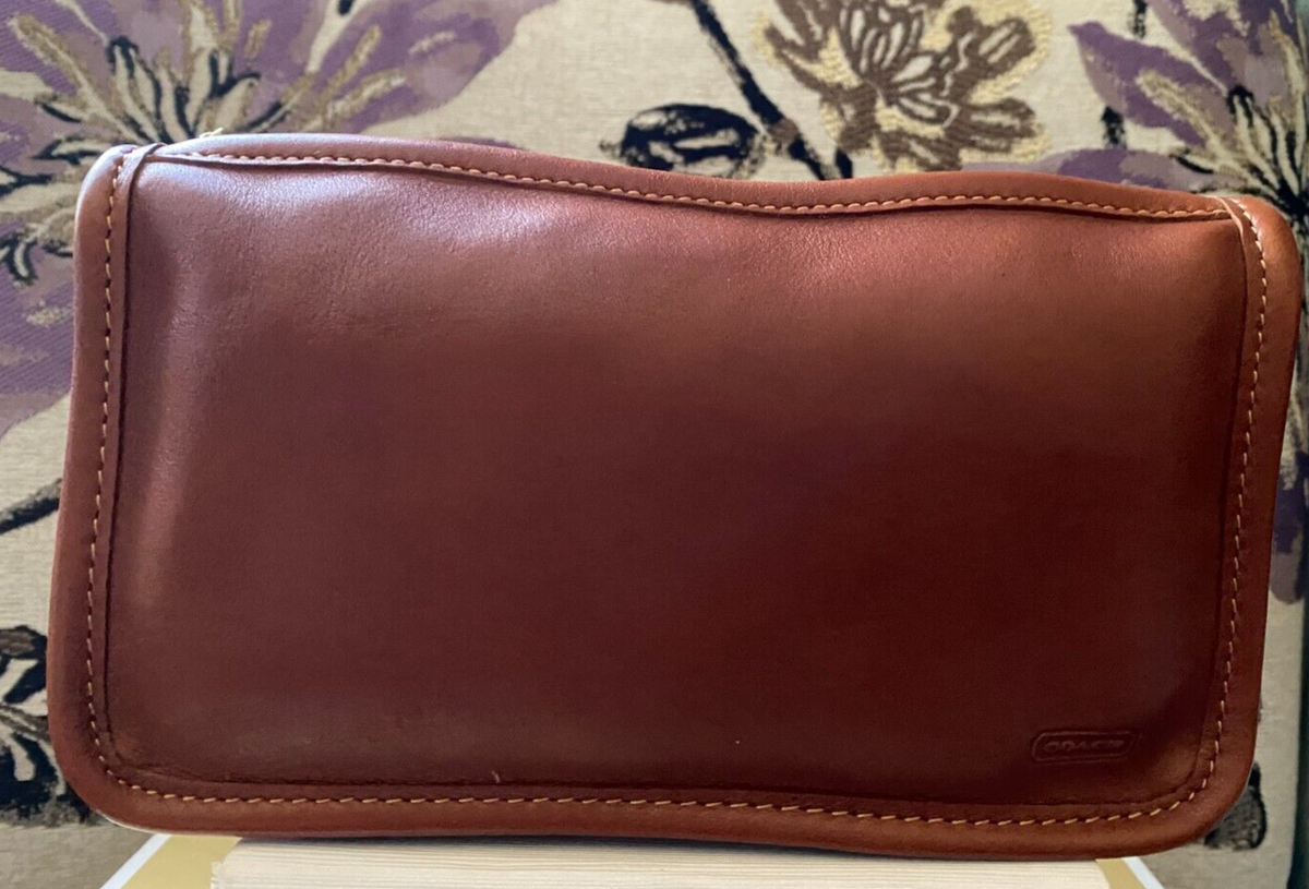 COACH VINTAGE CHUNKY CASE BRITISH TAN LEATHER POUCH BAG 7165 NWT