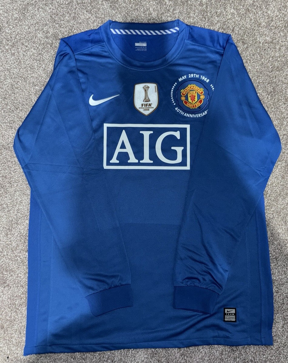 Ronaldo #7 UCL Manchester United 2008/2009 Blue Away Long sleeve