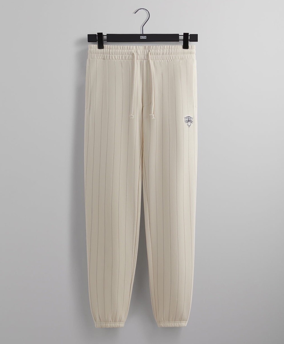 Kith NY Knicks Pinstripe Williams Sweatpant Joggers Cream