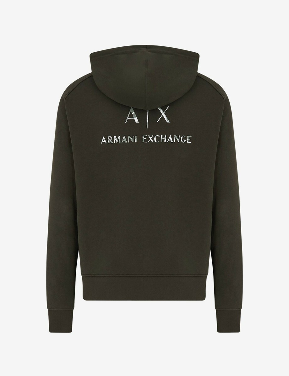 Armani Exchange HOODED ZIP-UP SWEATSHIRT Dark Olive[ XL] | eBay