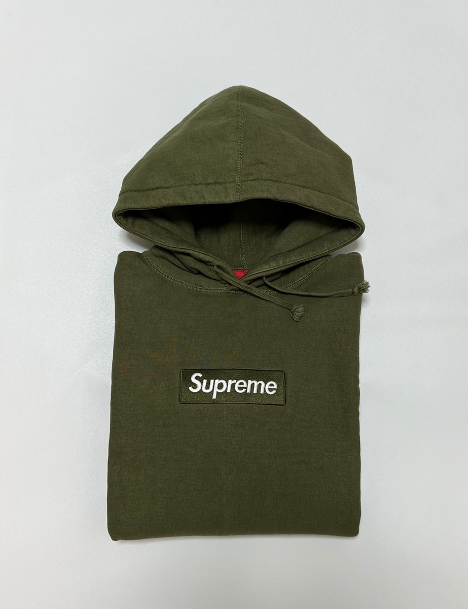 Supreme box logo hoodie Olive M | eBay