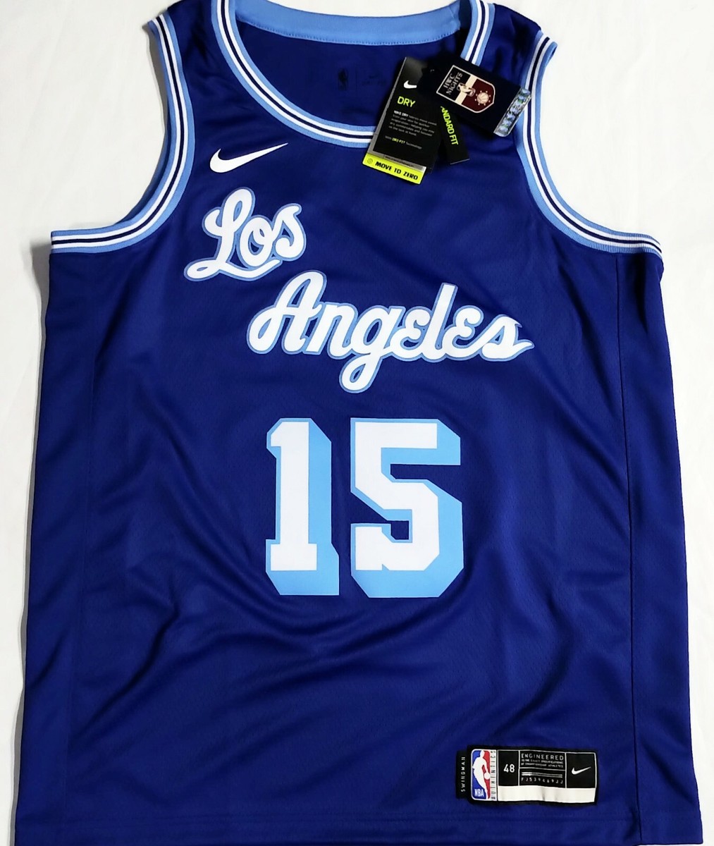 NWT-48/L SAUCESAMPLER # 15 LA LAKERS BLUE HWC AUTHENTIC SWINGMAN