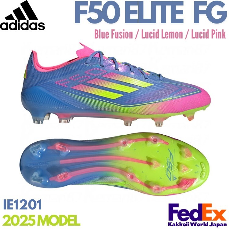 adidas Soccer Cleats F50 ELITE FG Blue Fusion/Lucid Lemon IE1201