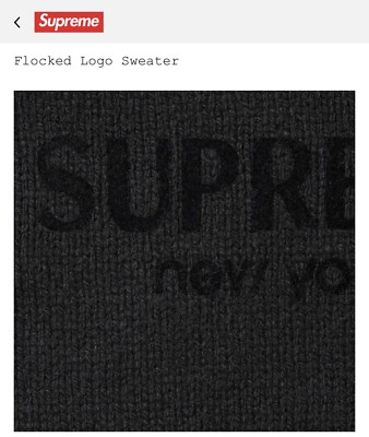 Supreme Flocked Logo Sweater Black Size L | eBay