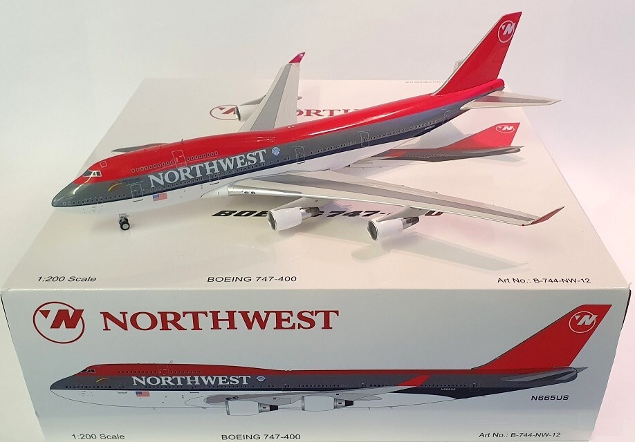 1:200 Inflight/B Model NORTHWEST AIRLINES Boeing 747-400 