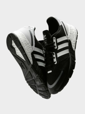 New Adidas Originals ZX 1K Boost Shoes Sneakers FX6515 Black White