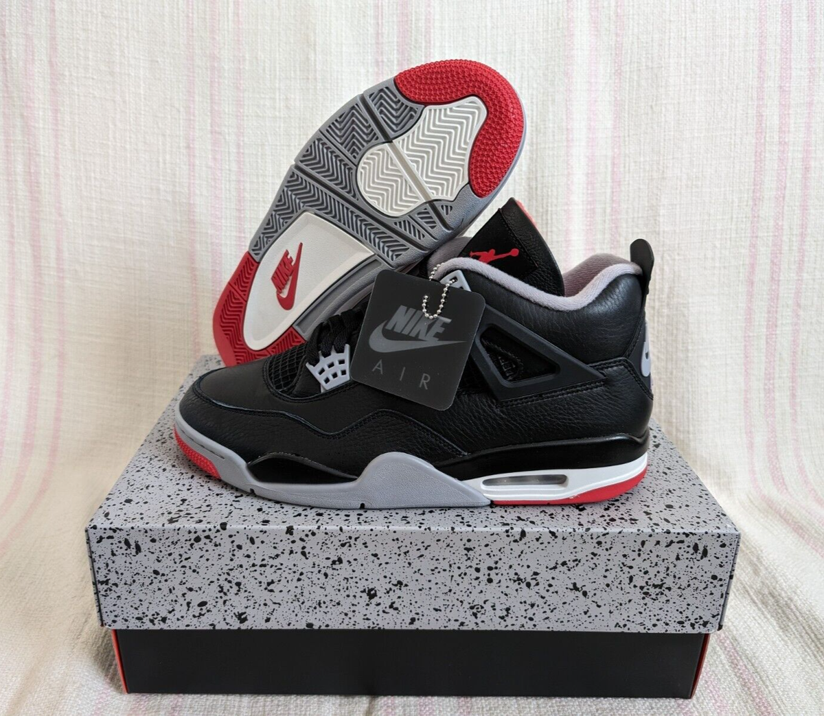 Nike Air Jordan 4 Bred Reimagined Black Red AJIV FV5029-006 Men's