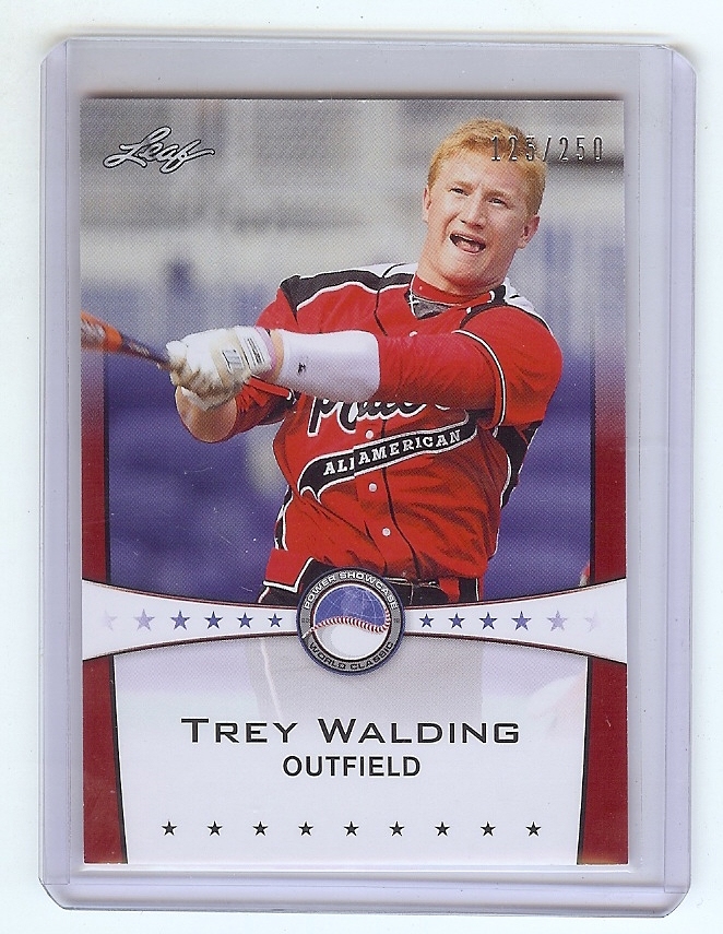 TREY WALDING 2013 Leaf *POWER SHOWCASE* Ruby Version #d Card RC xx