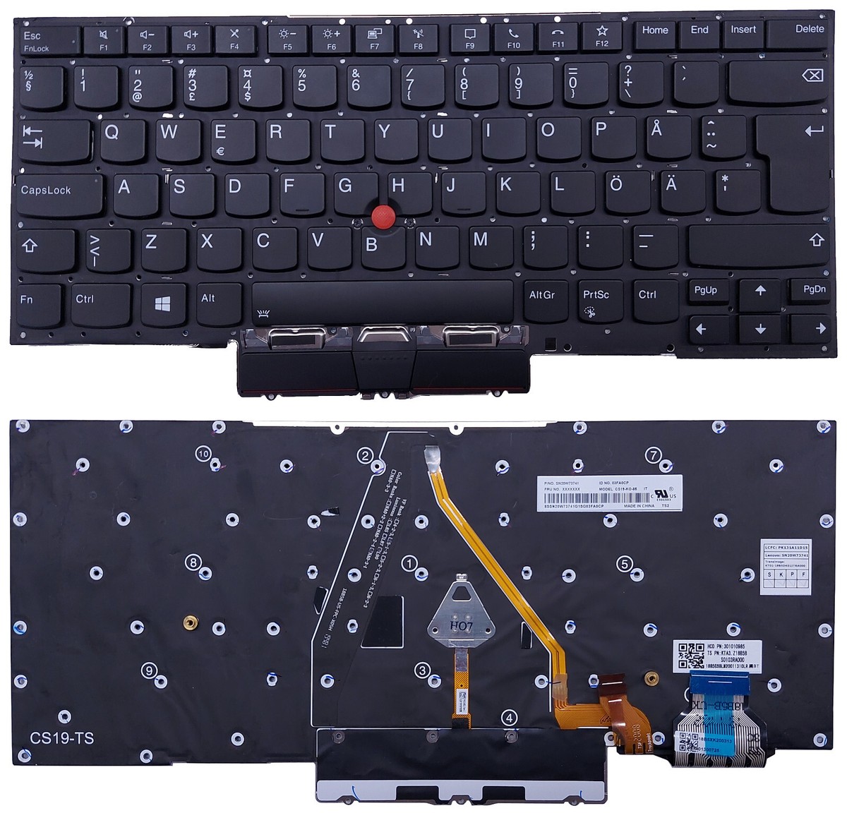 FINISH KEYBOARD Lenovo ThinkPad X1 Carbon 7TH 20R1 20QE 8TH 20U9