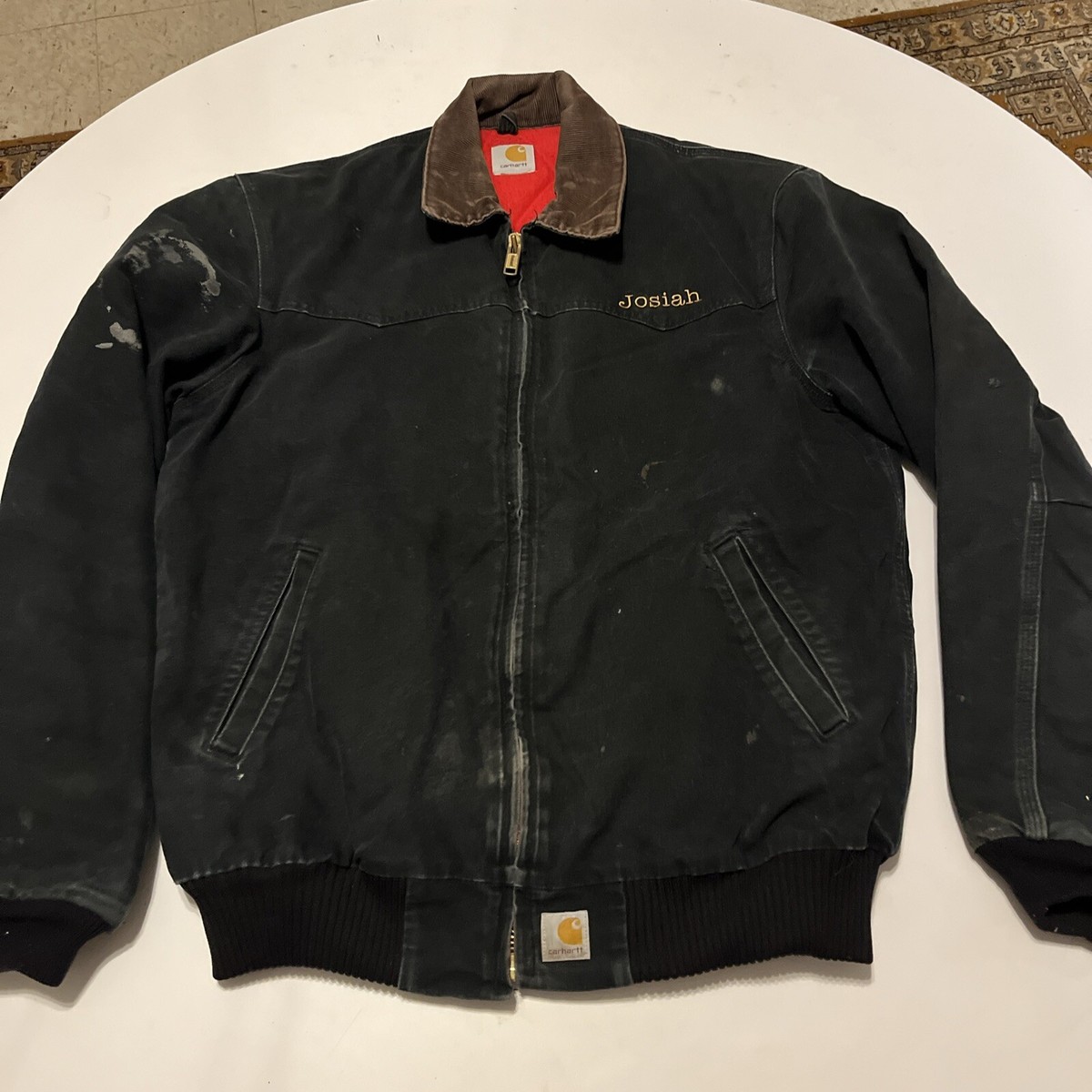 CARHARTT J14 Men's LARGE Quilted Lined Zip Front Jacket ~Santa Fe