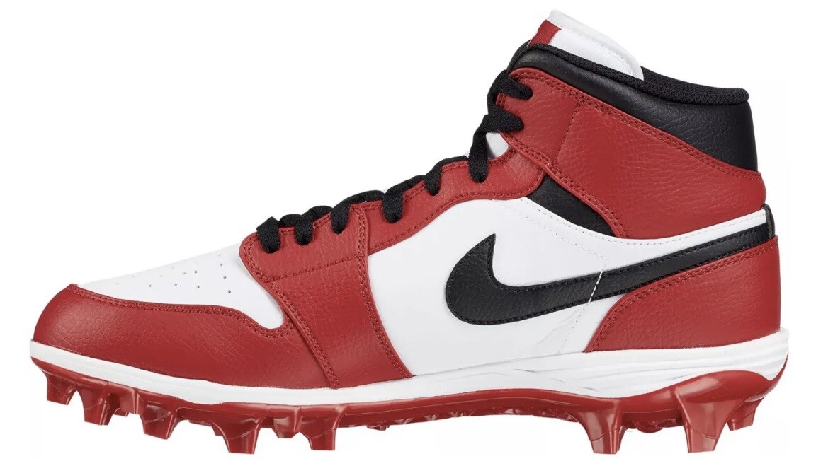Jordan 1 Mid TD Chicago Football Cleats Black White FJ6805-106 Men