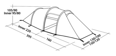 Robens VOYAGER 2EX Lightweight 2 Person Tunnel Tent with Porch