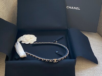 MIB 100%AUTH Chanel 21S Black Lambskin&GoldChain Interwoven CC