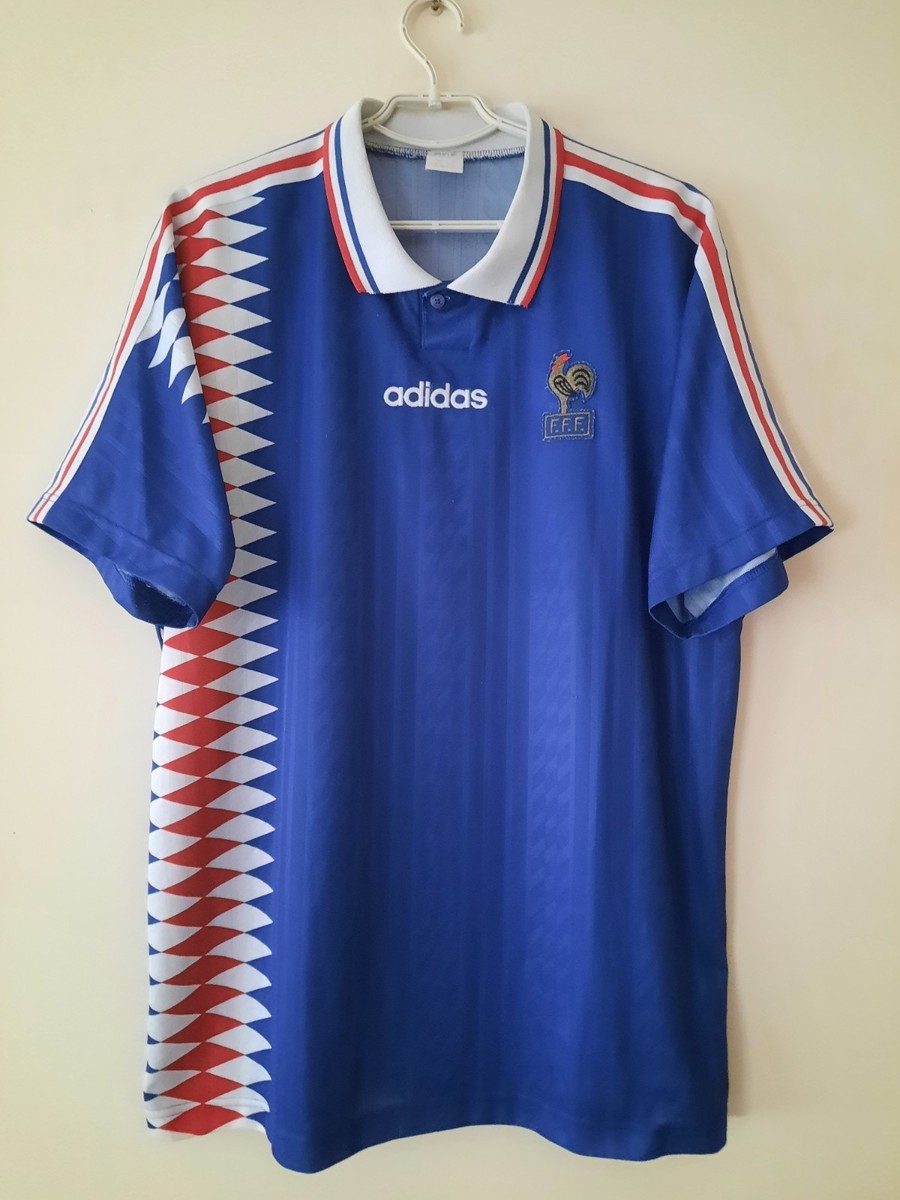 France Home Football Shirt Jersey Adidas 1994 1995 Size XL | eBay