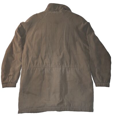 Vintage 90s London Fog Adult L Full Zip Tan Coat Suede USA Made