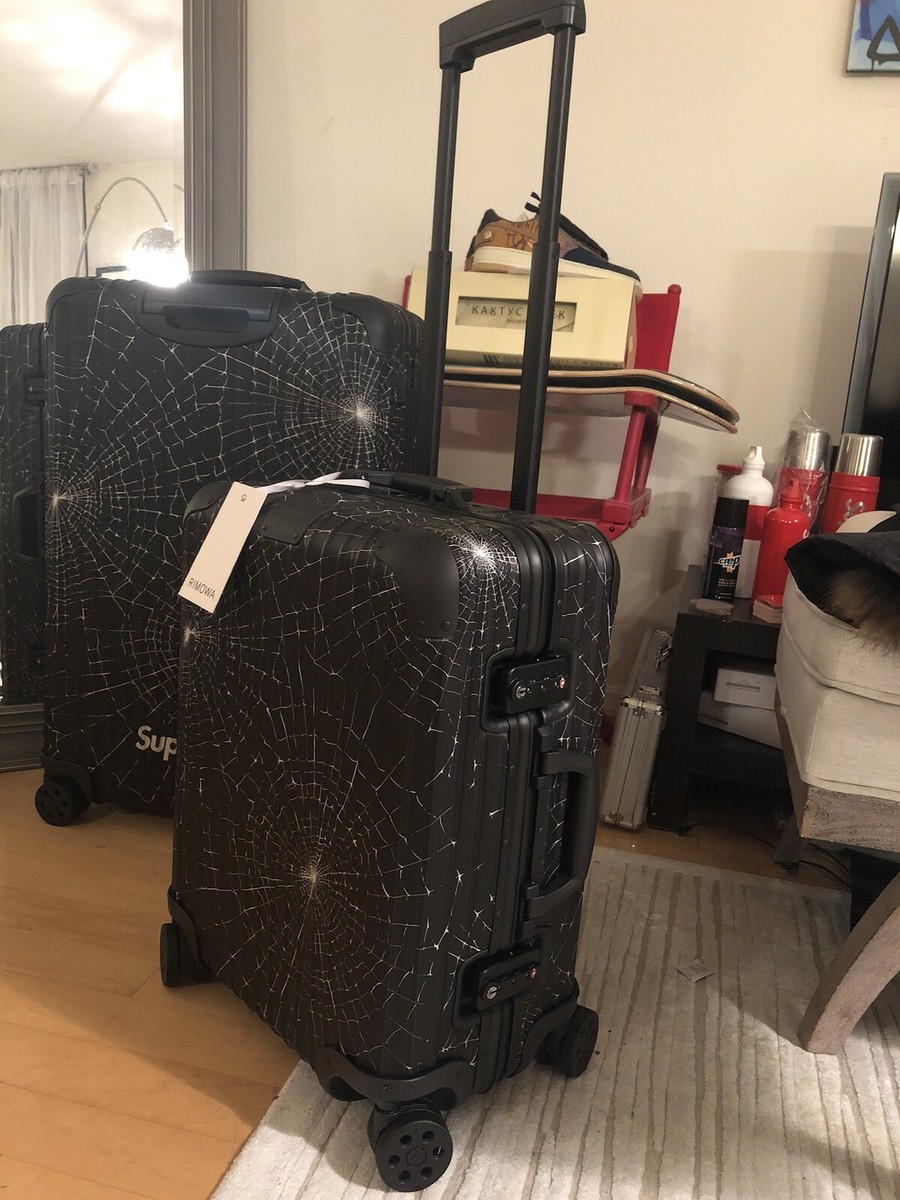 Supreme RIMOWA Cabin Plus Black Suitcase Luggage Bag 49L Spider