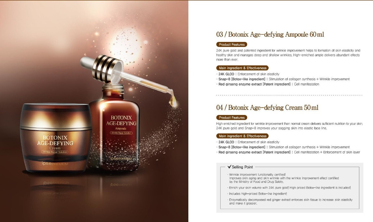 BOTONIX AGE DEFYING 24K Gold and 8 Peptides Repair Ampoule 60 ml