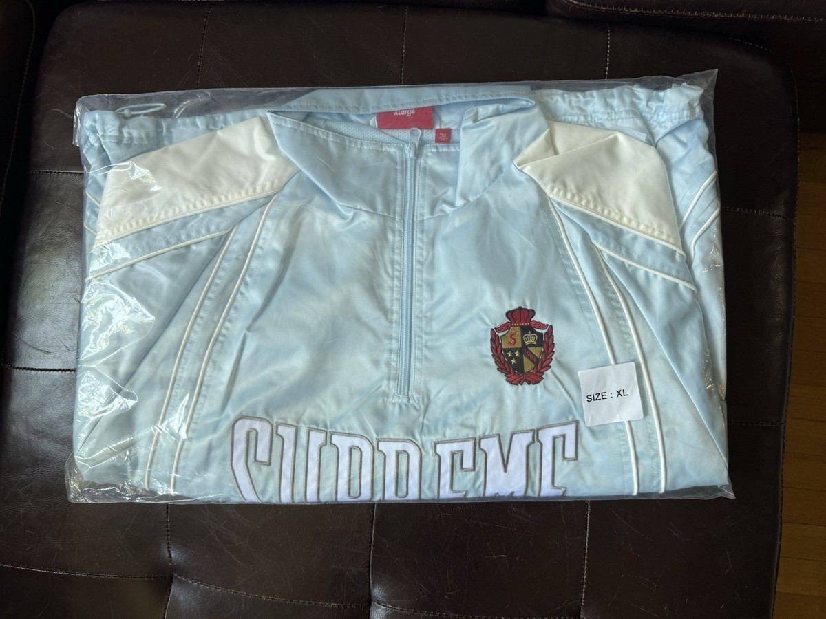 SUPREME SATIN PIPING PULLOVER HALF ZIP TRACK JACKET SS25 Light