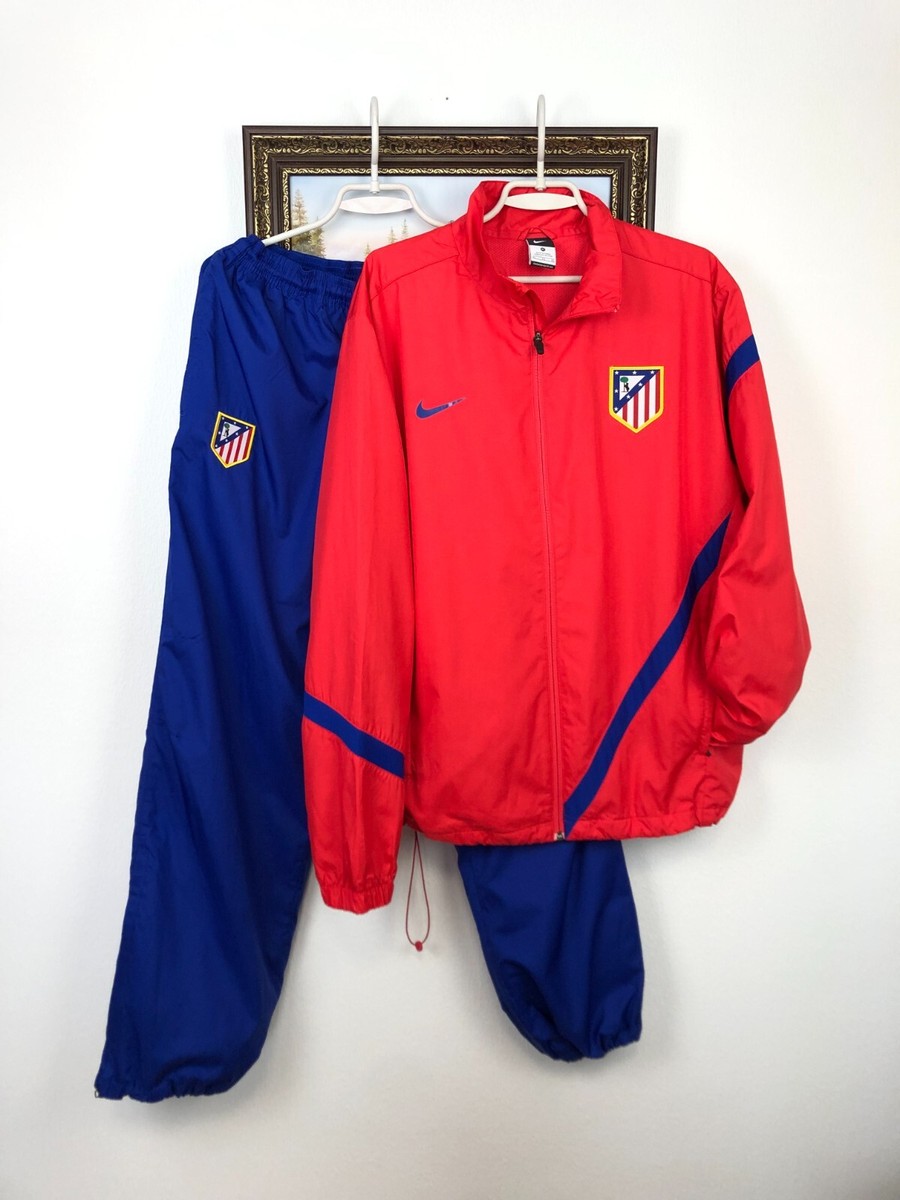 Vintage Nike Atletico Madrid Football Suit Soccer Set Jacket Pants