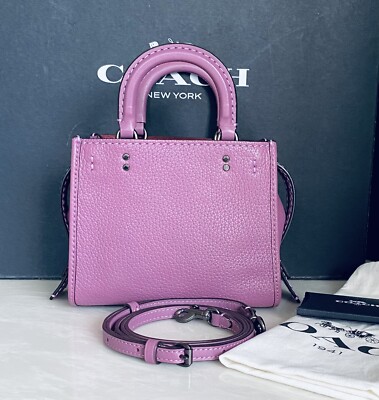 COACH PRIMROSE GLOVETANNED PEBBLE LEATHER MINI 17 ROGUE 22876 EUC