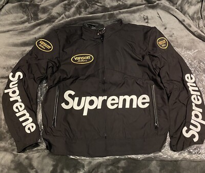 Supreme Vanson Leathers Cordura Jacket Black Medium SS21 Brand New