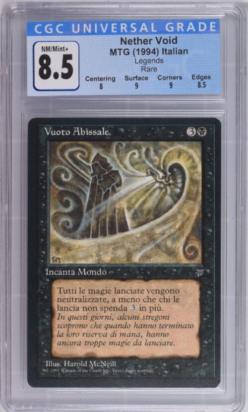 MtG Legends Rare Nether Void [Italian Graded CGC 8.5 - NM/Mint+]